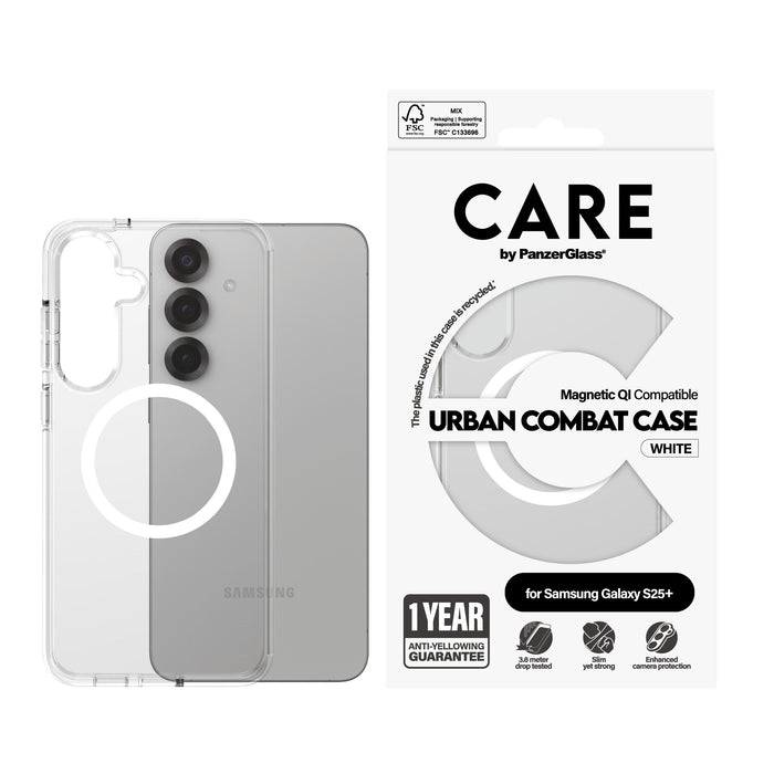EAN 5715685017001 - PanzerGlass CARE™ by ® Urban Combat Case Transparent w. White Qi Compatible Samsung Galaxy S25+ funda par imagen 2