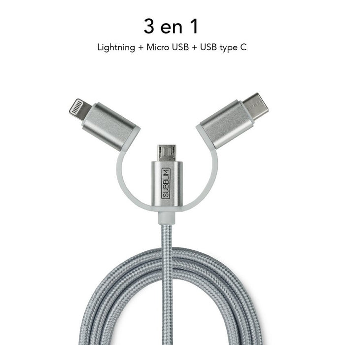 EAN 8436586740757 - SUBBLIM SUB-CHG-4CC001 cargador de dispositivo móvil Universal Plata Encendedor de cigarrillos Carga rápi imagen 11