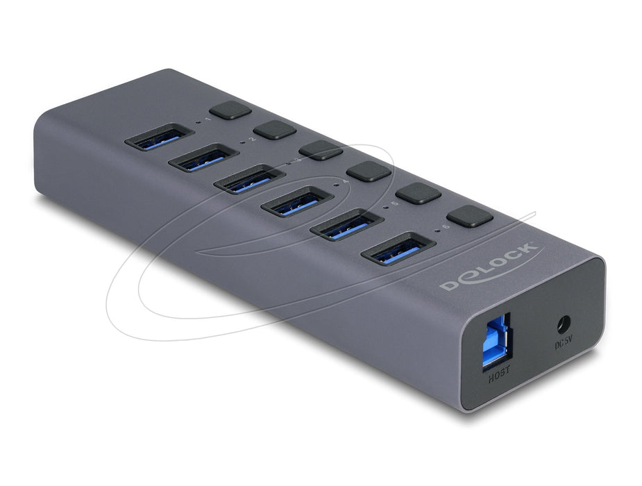 Externer Usb 5 Gbps 6 Port Hub Con Interruptor Y Sd Micro Sd Slot