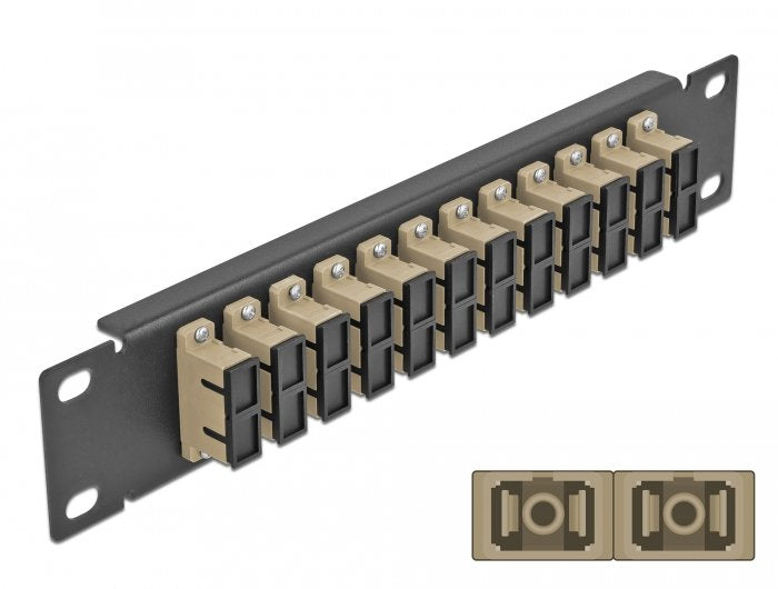 Delock 10? Lwl Patchpanel 12 Port Sc Duplex Beige 1 He Schwarz