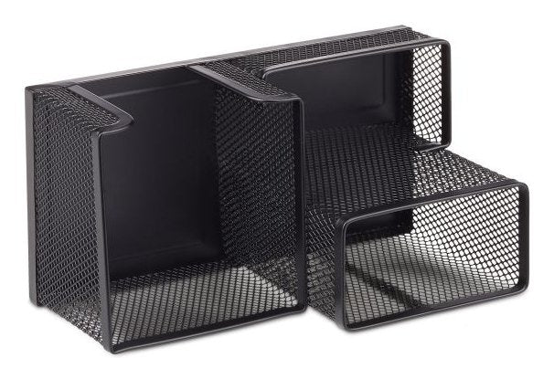 Relaxdays Escritorio-Organizer 3 Compartimentos, Metal Negro