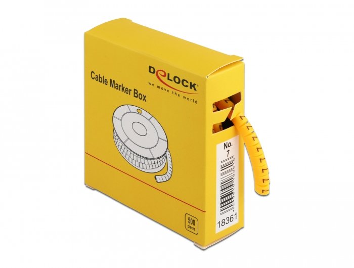 Delock Marcadores Para Cables Nº 7, Amarillo, 500 Piezas