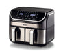 EAN 8003705121386 - Ariete 4625/00 Doble 9 L Independiente 2100 W Freidora de aire caliente Negro, Acero inoxidable imagen 1