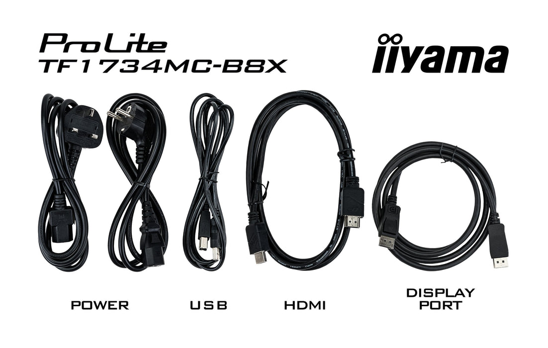 43,0cm 17" (1280x1024) Iiyama Prolite Tf1734mc-B8x 5:4 Tn 5ms 75hz Hdmi Displayport Vga Vesa Touch Black