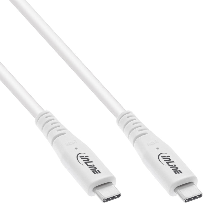 Inline® Usb4 Cable, Usb Type-C Male/Male, Pd 240w, 8k60hz, Tpe White, 1.5m