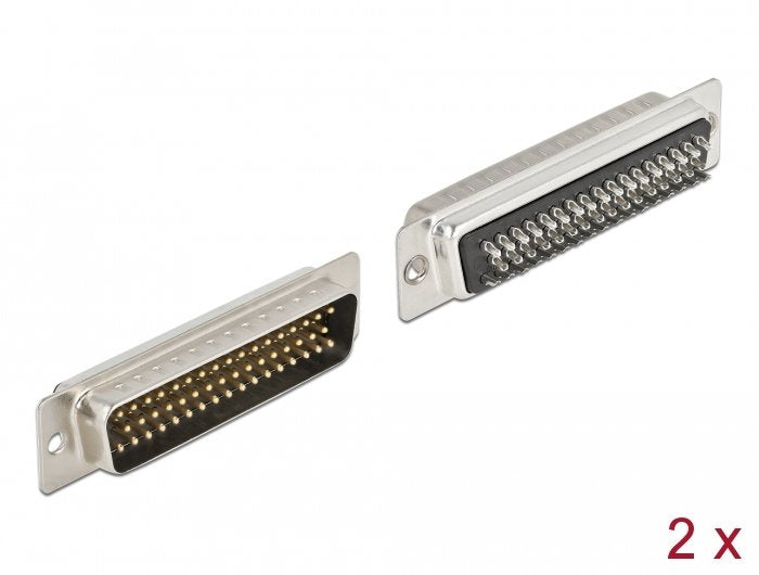 Delock Pin De Metal Macho D-Sub Hd 50, Versión Para Soldar, 2 Piezas