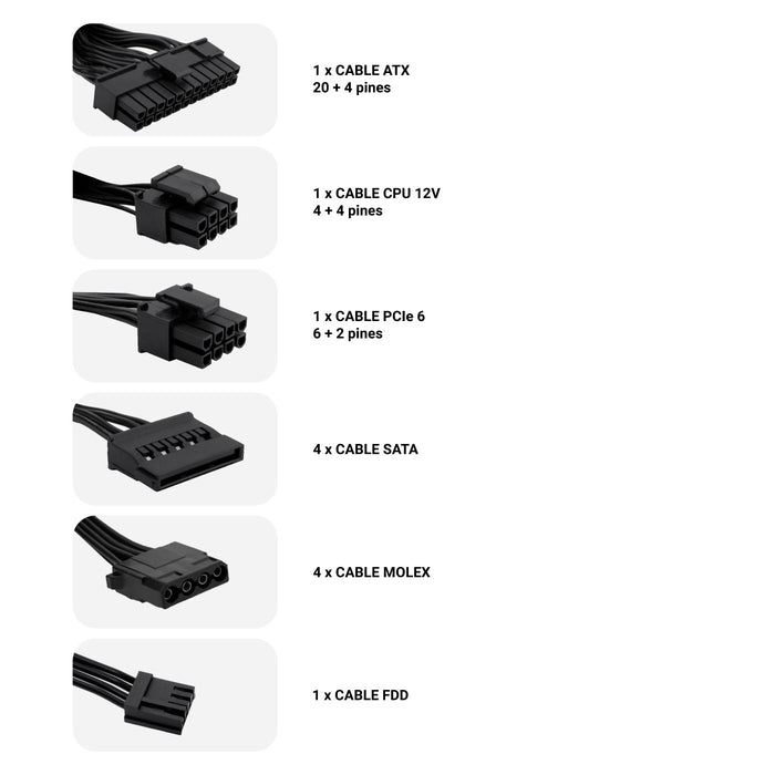 EAN 8436556145339 - CoolBox DeepPower BR-650 unidad de fuente de alimentación 650 W 20+4 pin ATX Negro imagen 4