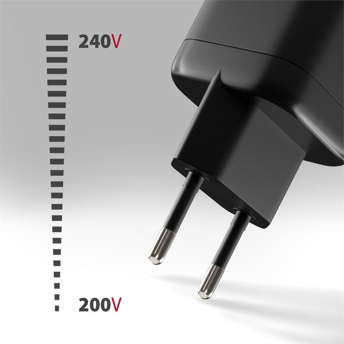 Acu-Pq100 Cargador De Red Gan 100w, 2x Port (Usb-C + Usb-A), Pd3.0/Pps/Qc4+, Mini, Negra