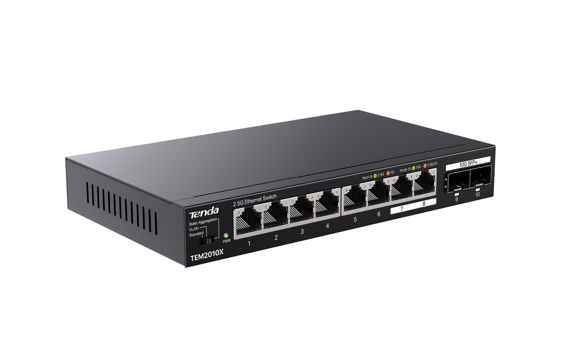 EAN 6932849436518 - Tenda TEM2010X switch 2.5G Ethernet (100/1000/2500) Escritorio Negro imagen 4