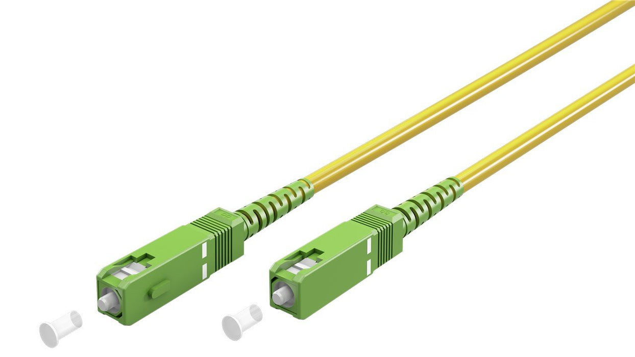 Cable De Fibra Óptica Para Router  3m -Ø3 Mm Amarillo Latiguillo Monomodo Ftth - 9/125 Os2 - Sc/Apc-Sc/Apc Simplex - Compatible