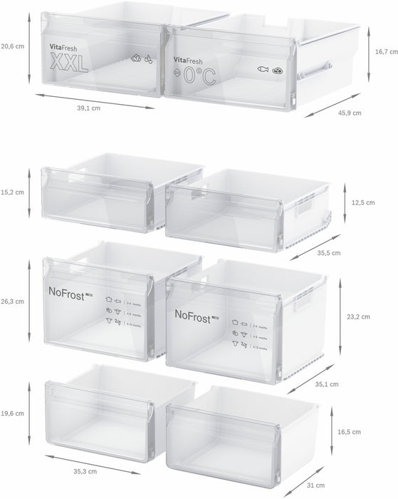 EAN 4242005264568 - Bosch Serie 4 KFN96VPEA nevera puerta lado a lado Independiente 605 L Acero inoxidable imagen 10
