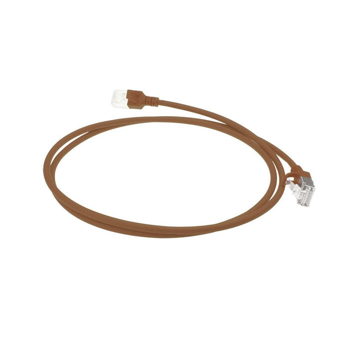 Marrón 5 Meter Lszh U Ftp Cat6a Datacenter Slimline Patch Cable Snagless With Rj45 Connectors