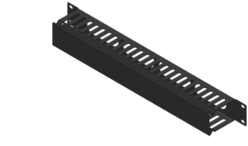1u 19" Sliding Cover Cable  Management Panel Black With