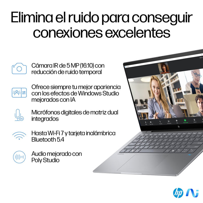 EAN 198701252245 - HP OmniBook X 14-fe0009ns Copilot+ PC Qualcomm Snapdragon X1E-78-100 Portátil 35,6 cm (14") Pantalla tácti imagen 10