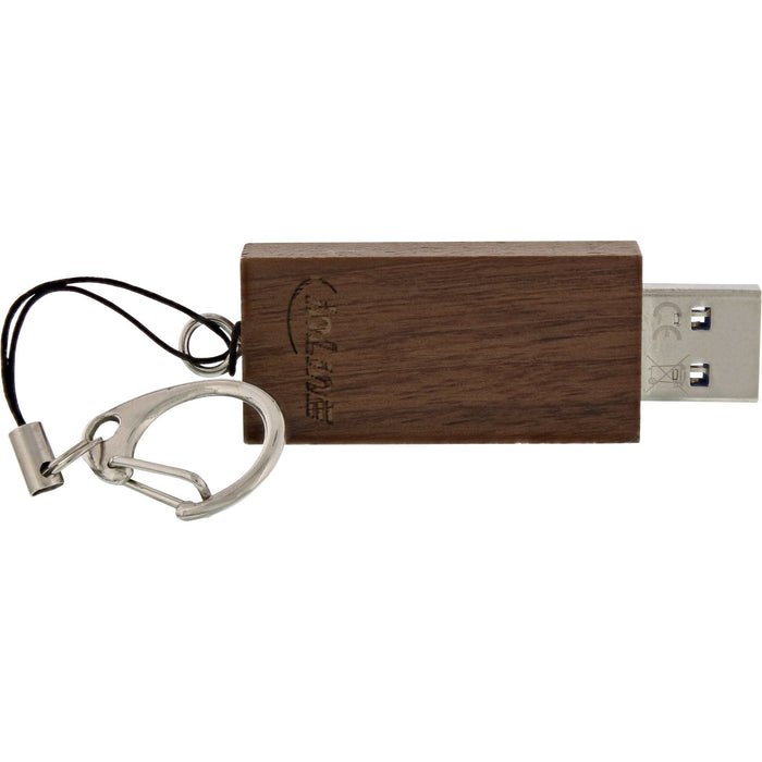 Unidad Flash Inline Usb 3.0 64 Gb, Madera De Nogal, Con Llavero