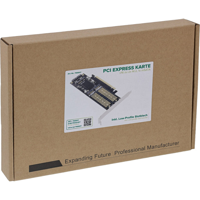Inline Pcie Tarjeta X16 A 2x M.2 - 1x Msata