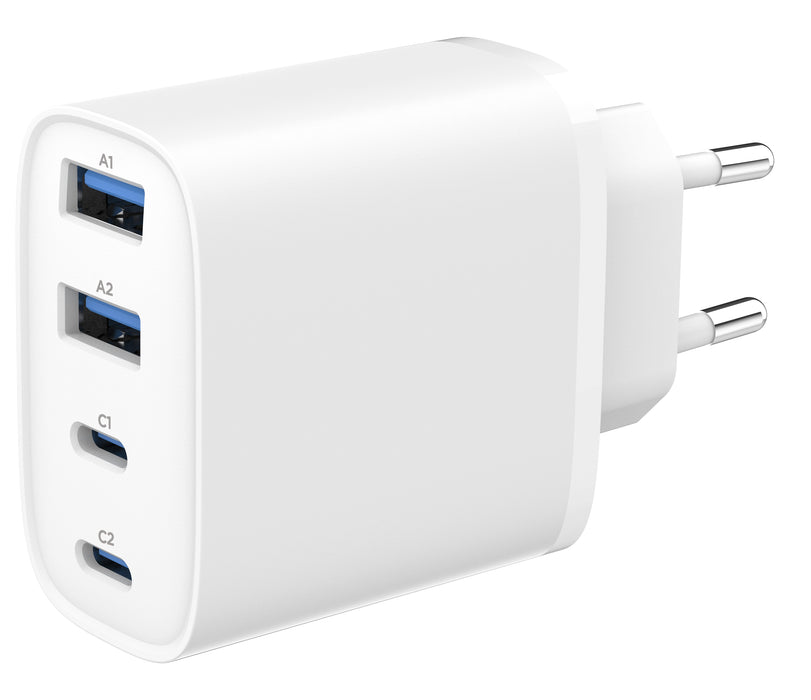 Cargador Gembird Rápido Usb Pd 4 Puertos 40 W Gan