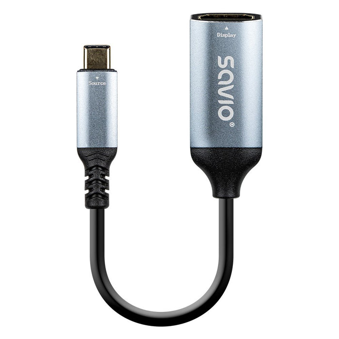 EAN 5901986048961 - Savio AK-78 adaptador de cable de vídeo 0,015 m USB Tipo C HDMI Negro, Plata imagen 1
