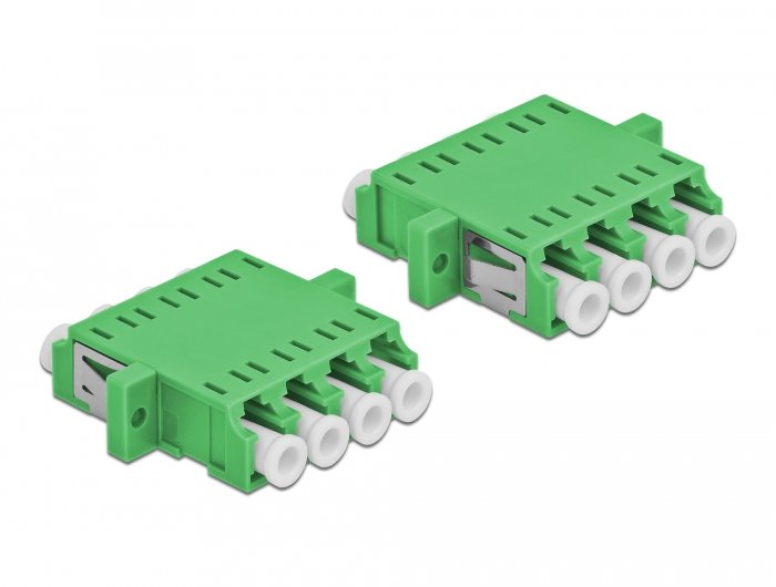 Delock Lwl Kupplung Lc Quad Buchse Zu Lc Quad Buchse Singlemode 2 Stück Grün
