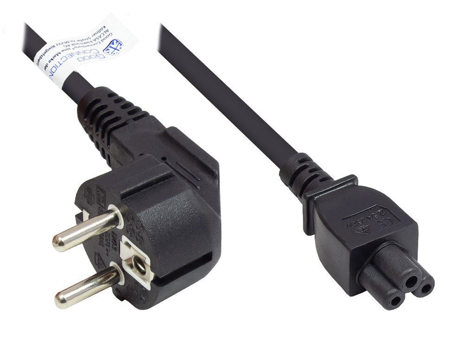 Good Connections Schutzkontakt-Stecker Gew.- C5 Schw. 3m