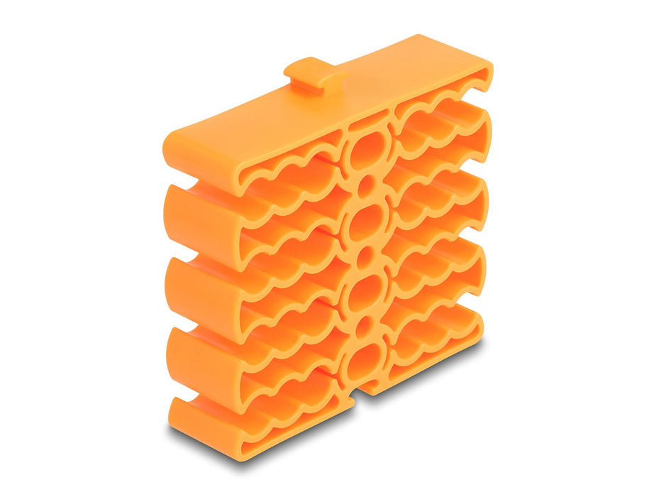 Delock 66255 Organizador De Cables Con 24 Entradas De Cable Naranja