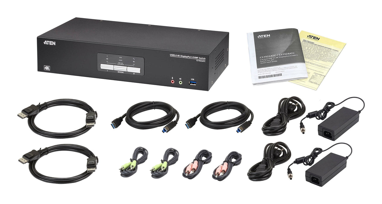 Aten Cs1922atc 2-Port Usb 3.0 4k Displayport Kvm Switch Fr Atc