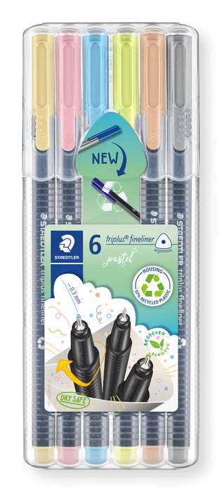 EAN 4007817063248 - Staedtler 334 SB6 PA rotulador de punta fina Superfino Color vainilla, Rosa claro, Azul agua, Verde claro imagen 2