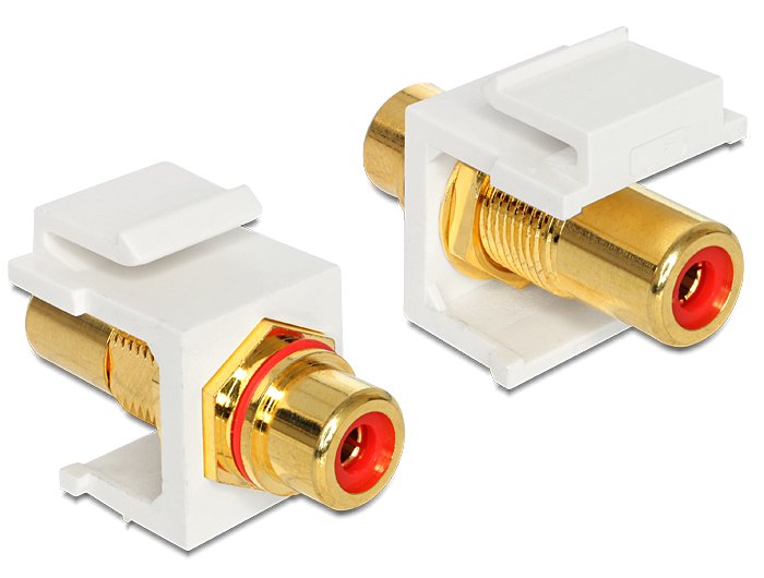 Keystone Modul Cinch Buchse > Cinch Buchse Chapado En Oro Rot   Weiss