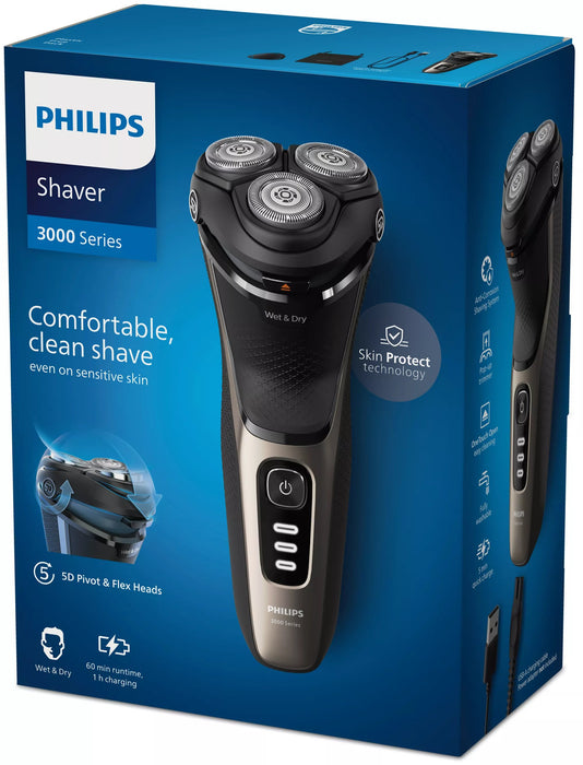EAN 8720689018586 - Philips S3242/12 afeitadora Máquina de afeitar de rotación Recortadora Negro, Oro imagen 3