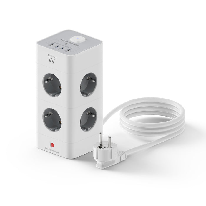 EAN 8052101434231 - Ewent EW3864 base múltiple 2 m 8 salidas AC Interior Gris, Blanco imagen 1