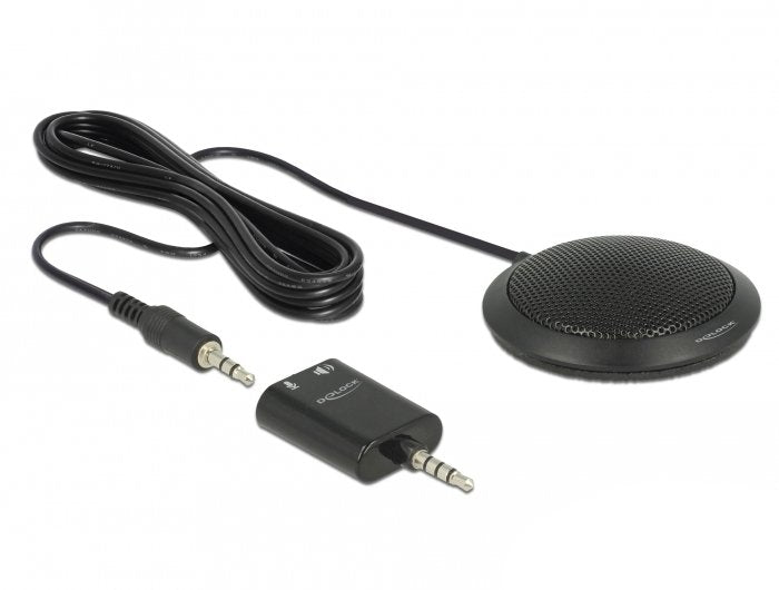 EAN 4043619658732 - DeLOCK 65873 micrófono Negro Micrófono de superficie para mesa imagen 1