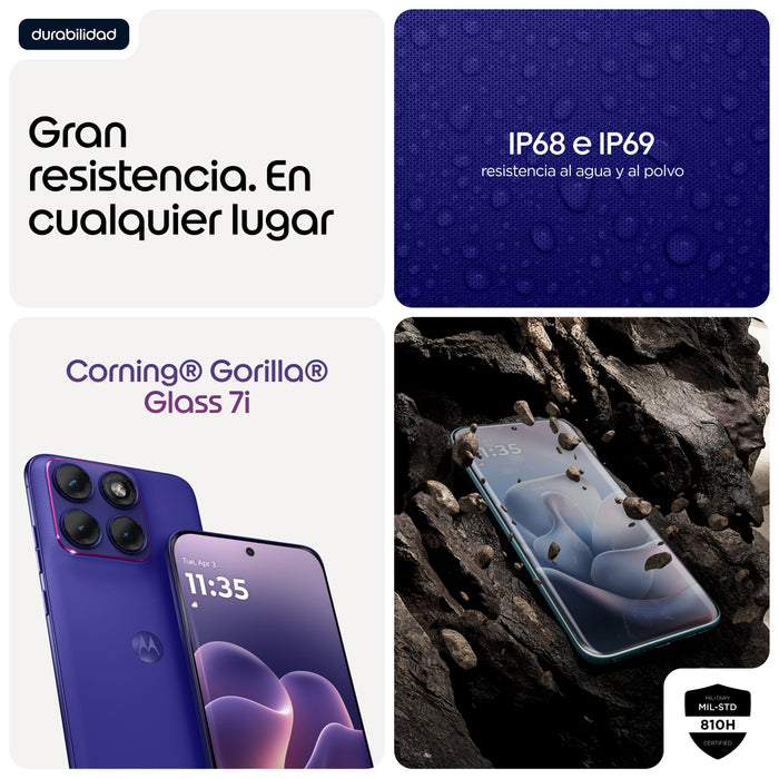 Motorola Edge 70 Fusion 5g Smartphone Sim Doble Ram 8 Gb / Memoria Interna 256 Gb Pantalla Oled 6.78" 2772 X 1272 Píxeles (144 Hz) 3 X Cámaras Traseras 50 Mp 13 Mp Front Camera 32 Mp Pantone Orient Blue