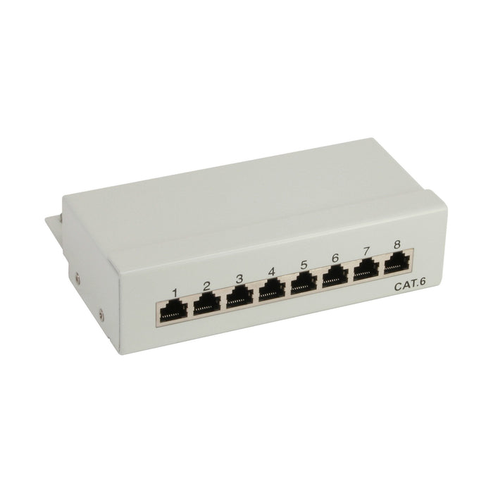Patch Panel Inline Cat.6 8 Puertos Para Sobremesa Gris