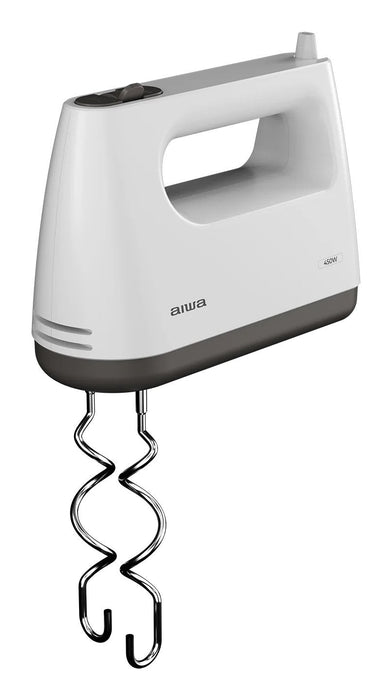 Batidora De Reposteria Aiwa Tesaberu Ahx-600 450w 5 Velocidades Turbo 2 Varillas 2 Ganchos Acero