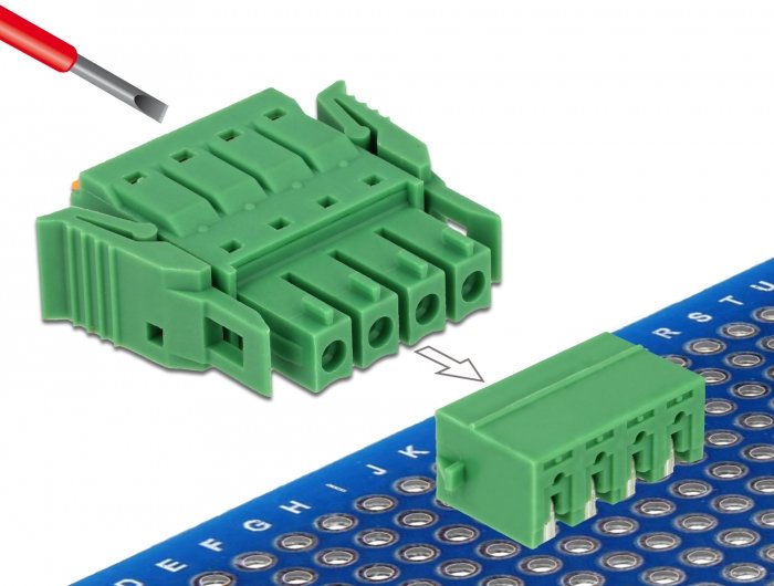 Terminalblock Set Für Platine 4 Pin 3,81 Mm Rastermass Horizontal