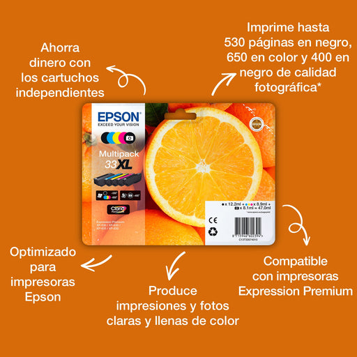 EAN 8715946626208 - Epson Oranges C13T33424012 cartucho de tinta 1 pieza(s) Original Rendimiento estándar imagen 2