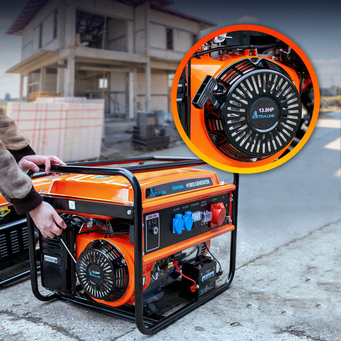 Extralink Ex.30370 Motor-Generador 5000 W 25 L Gasolina Negro, Naranja