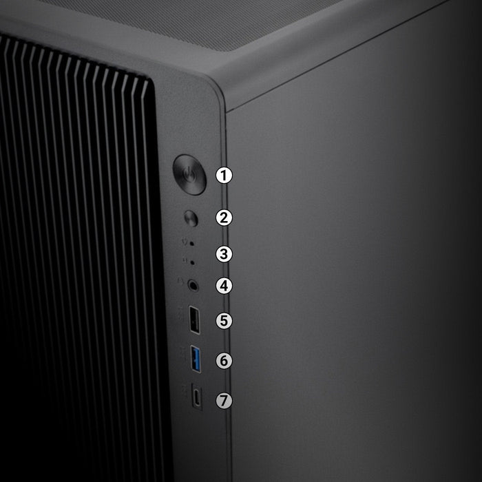 Coolbox Caja Microatx Gm350 Darkface Gpu Max 315mm Cristal Templado Liquida 240mm Usb-C Negra