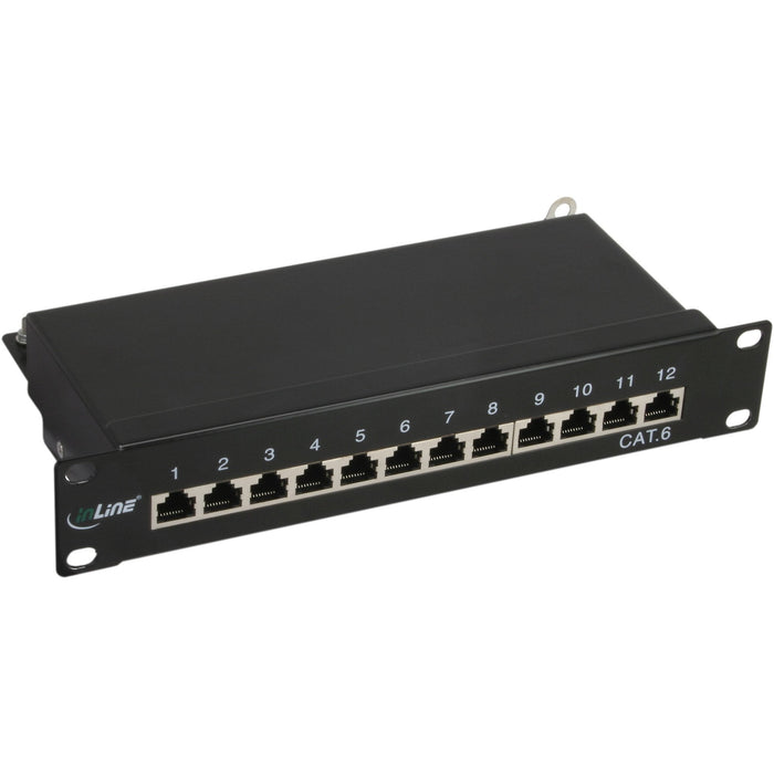 Patch Panel Inline 10" Cat.6 12 Puertos 1u Negro Ral9005