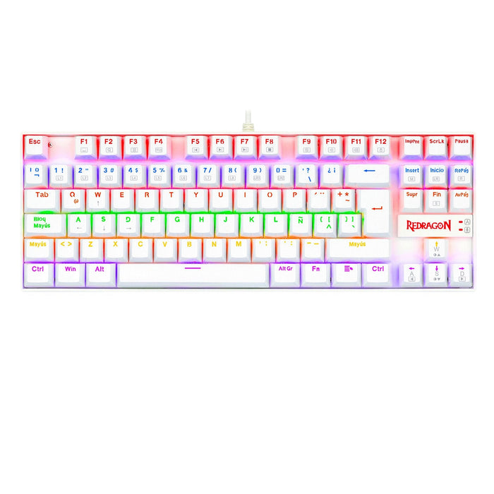 Redragon Kumara 2 Teclado Mecanico Gaming Rainbow Español Blanco