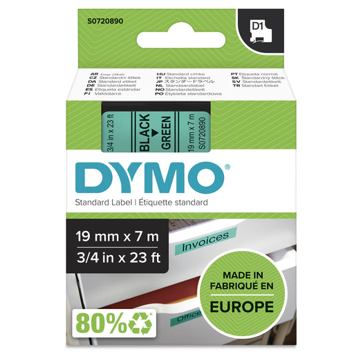 EAN 5411313452199 - DYMO D1 Standard - Black on Green - 19mm cinta para impresora de etiquetas Negro sobre verde imagen 2