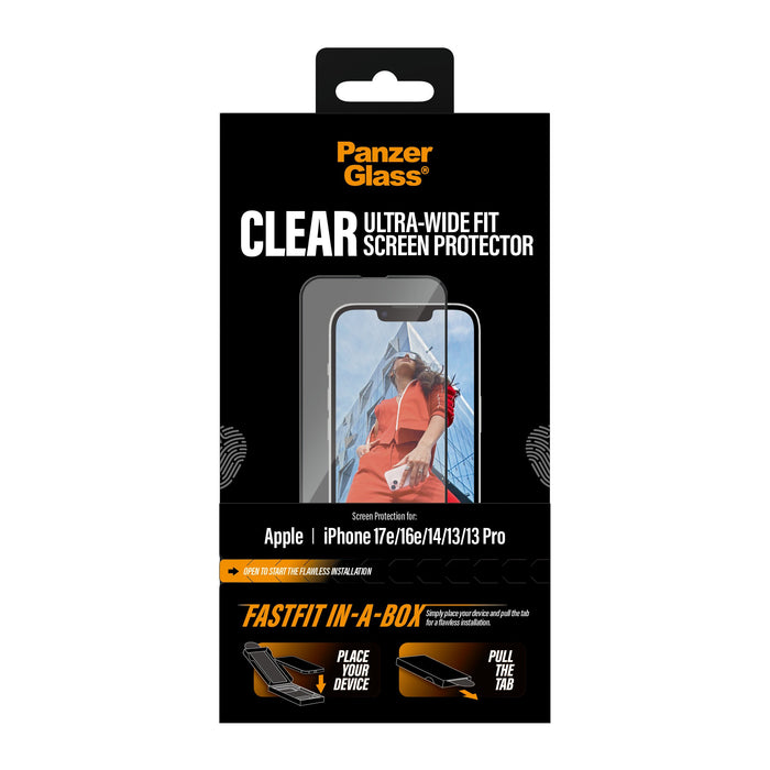 EAN 5715685040979 - PanzerGlass ® Screen Protector iPhone 17e | 16e | 14 | 13 | 13 Pro | Ultra-Wide Fit w. Fastfit in-a-box P imagen 3