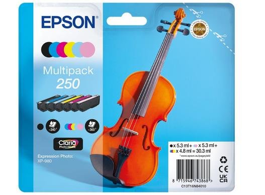 EAN 8715946743868 - Epson 250 Violin Claria Photo HD cartucho de tinta 6 pieza(s) Original Negro, Cian, Cian claro, Magenta c imagen 1