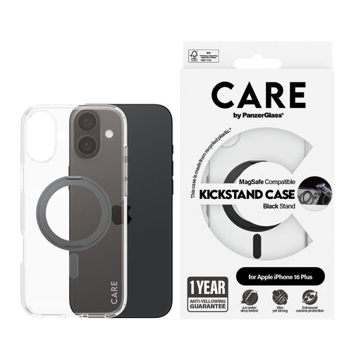EAN 5715685003844 - PanzerGlass CARE™ by ® Case Transparent w. Black Kickstand & MagSafe iPhone 16 Plus funda para teléfono m imagen 2
