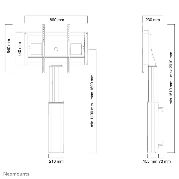 EAN 8717371445867 - Neomounts PLASMA-W2500BLACK soporte para TV 2,54 m (100") Negro imagen 7
