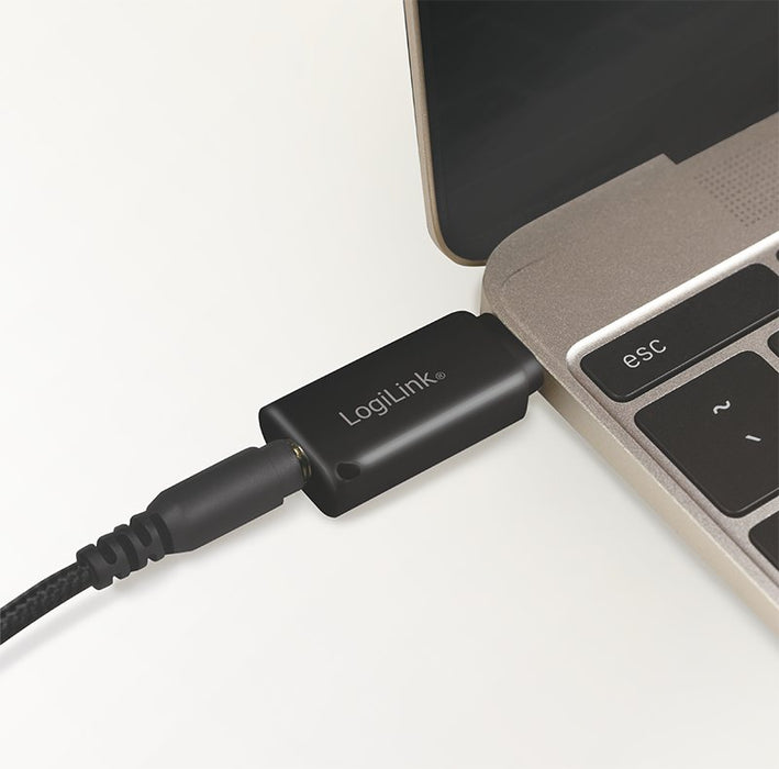 EAN 4052792057256 - LogiLink UA0356 cambiador de género para cable USB-C 3.5 mm Negro imagen 4