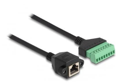 Delock Rj45 Cable Cat.6 Buchse Zu Terminalblock Adapter Zum Einbau 1 M 2-Teilig