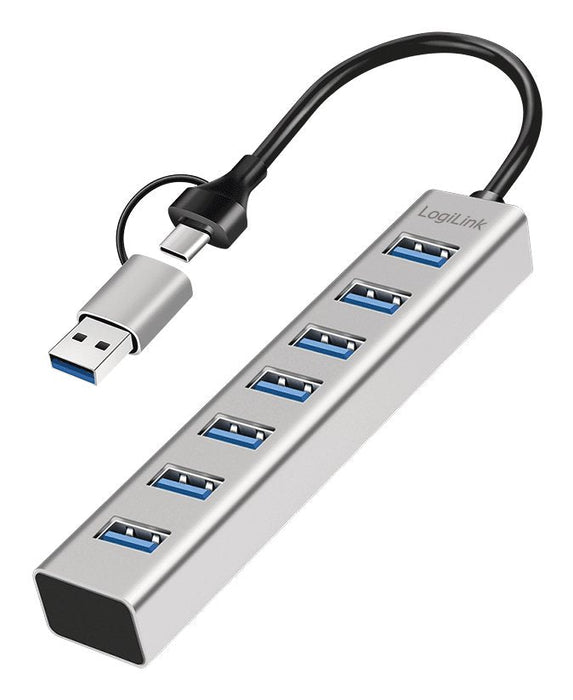 Logilink Ua0441 Hub De Interfaz Usb 3.2 Gen 1 (3.1 Gen 1) Type-A + Type-C 5000 Mbit/S Gris