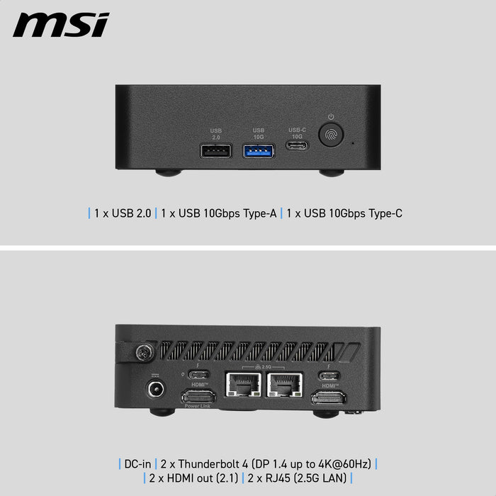 EAN 4711377431194 - MSI Cubi NUC AI+ 3MG-004BEU USFF Negro 355 Intel® SoC FCBGA2540 4,7 GHz Altavoces incorporados imagen 2