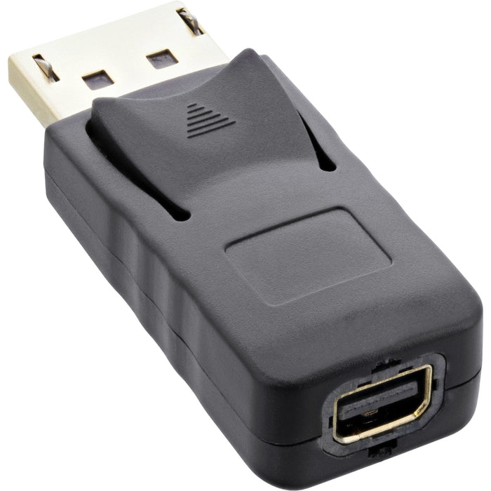 Adaptador Inline Displayport, Displayport Macho A Mini Displayport Hembra, 4k/60hz, Negro/Dorado